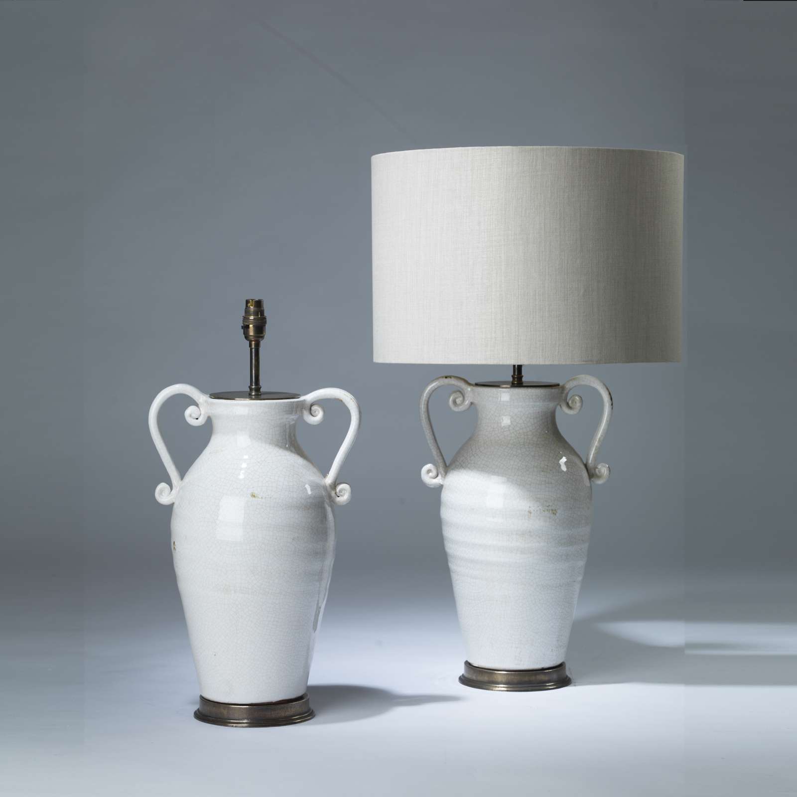 white urn lamp