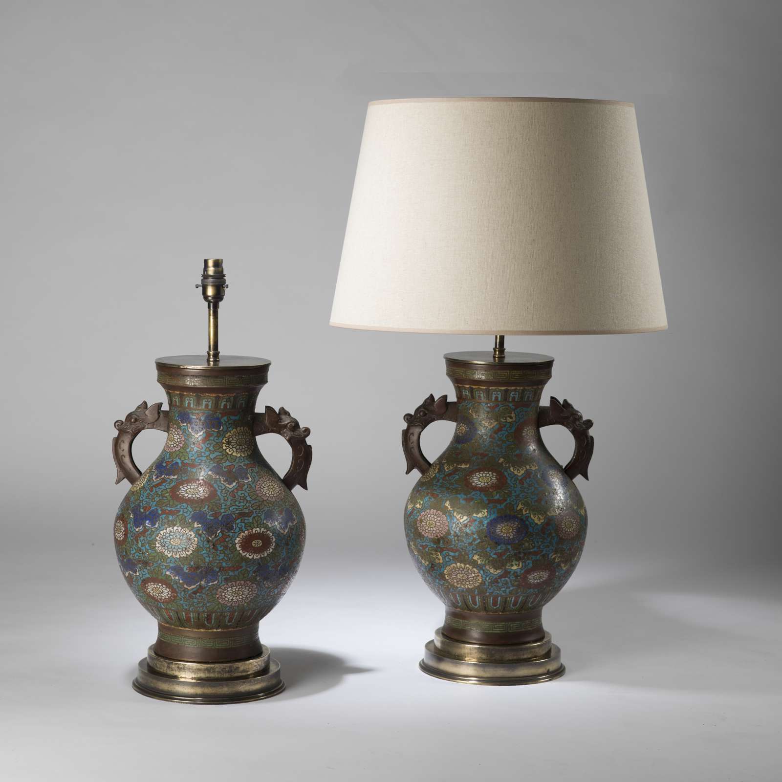 antique chinese cloisonne lamps