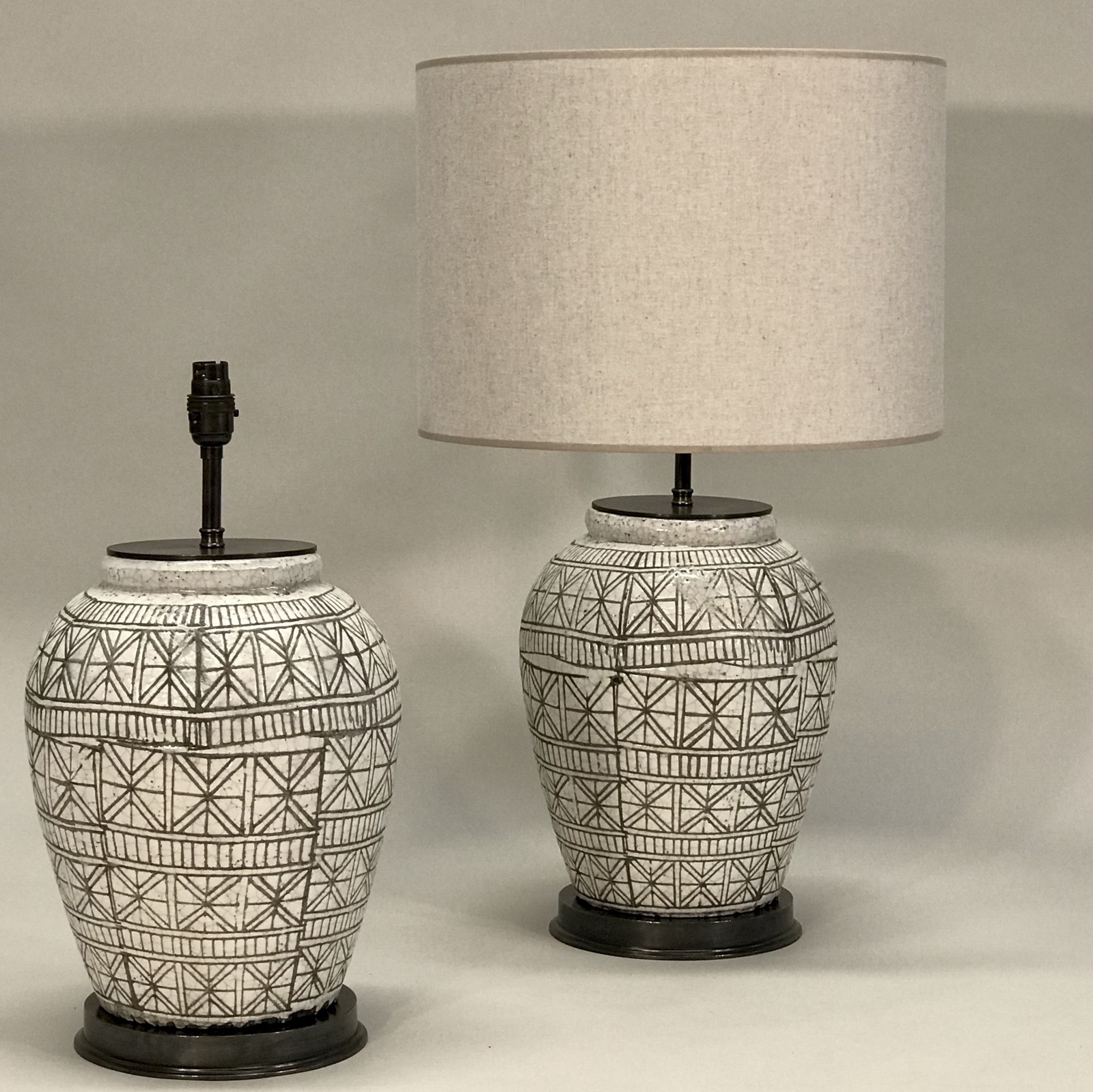 patterned ceramic lamp