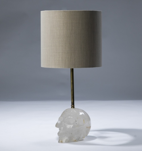 Single Small Clear Crystal 'skull' Lamp
