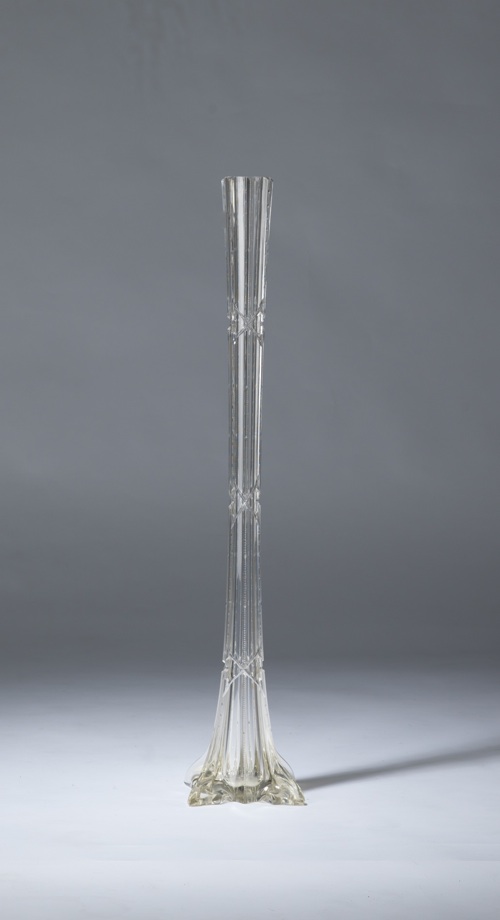 Tall Antique Clear Glass French Vase