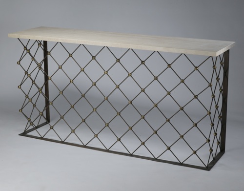 Wrought Iron 'net' Console Table