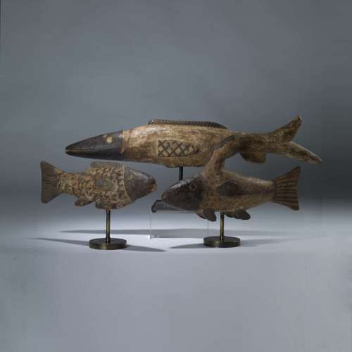 Antique Wooden Bozo African Fish