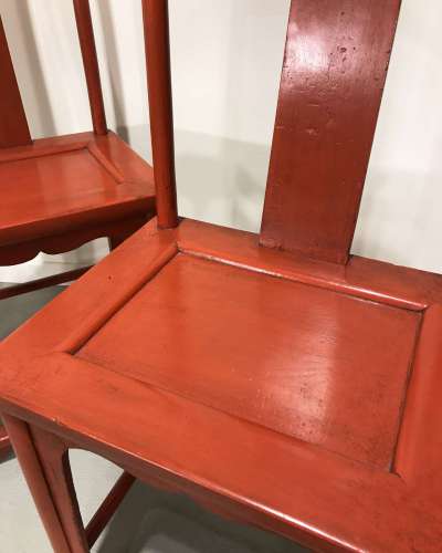 Pair Of Recently Painted Chinese Chairs Circa 1920