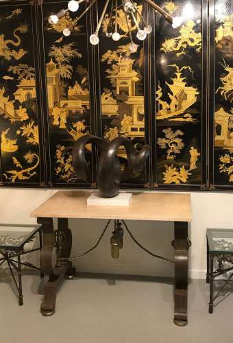 Modern Wrought Iron Centre Table With French 1940's Design