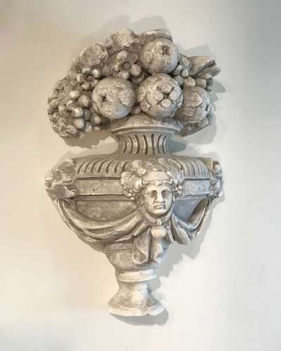 French Plaster Architectural Urn Ornament Circa 1880