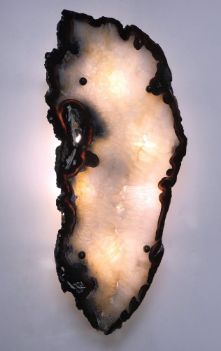 Pair Of Massive And Beautiful Agate Wall Lights With 6 X 25W Bulbs
