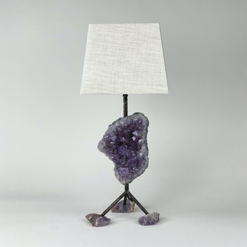 Single Small Amethyst Lamp With Brown Bronze