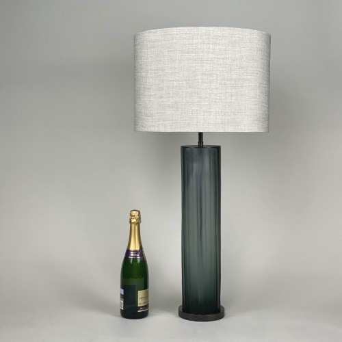 Pair Of Large Grey Laura Lamps With Brown Bronze Bases