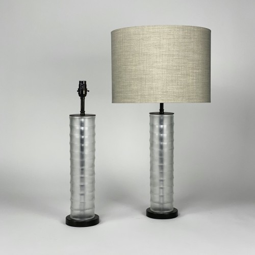 pair of small rolo lamps with brown bronze bases