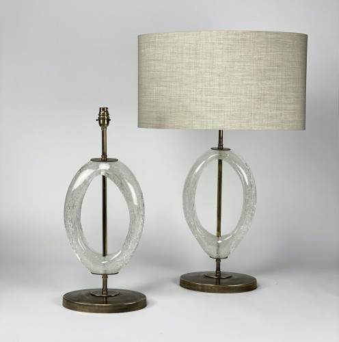 pair of medium 'Guido' lamps on antique brass bases