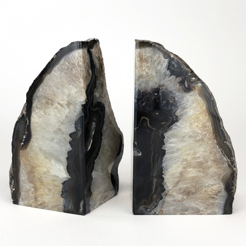Pair of Black Mineral Bookends