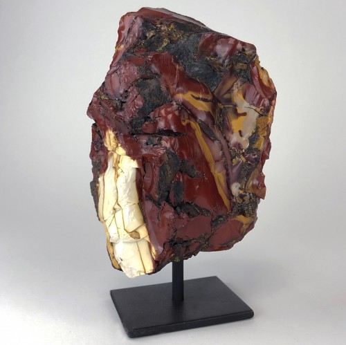 Red / Yellow Mookaite Minerals on Brown Bronze Stand
