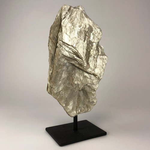 Gold Mica Mineral on Brown Bronze Stand
