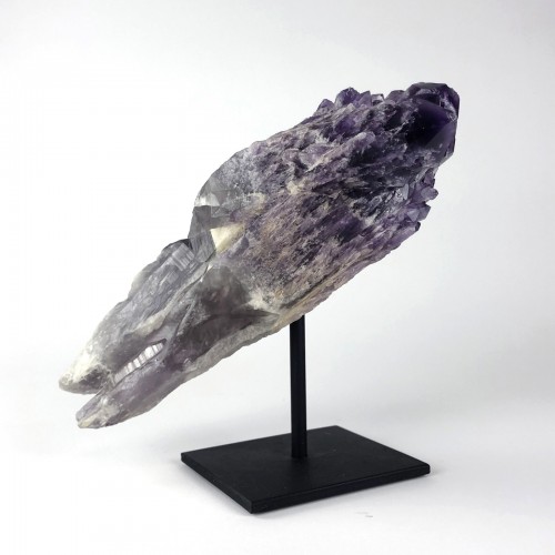 Amethyst Rose on Brown Bronze Stand