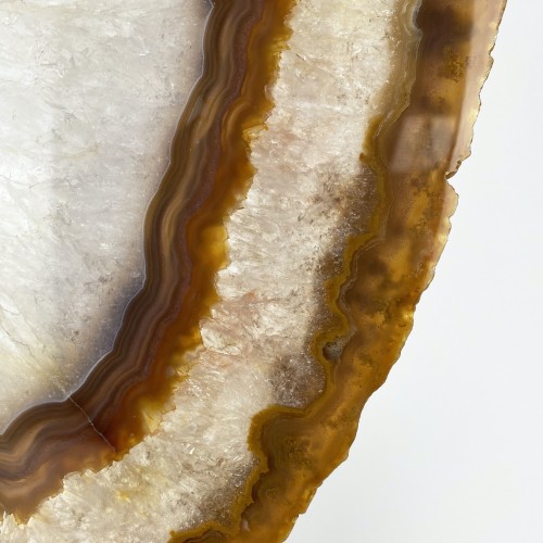 Massive Clear / Brown Agate on Brown Bronze Stand