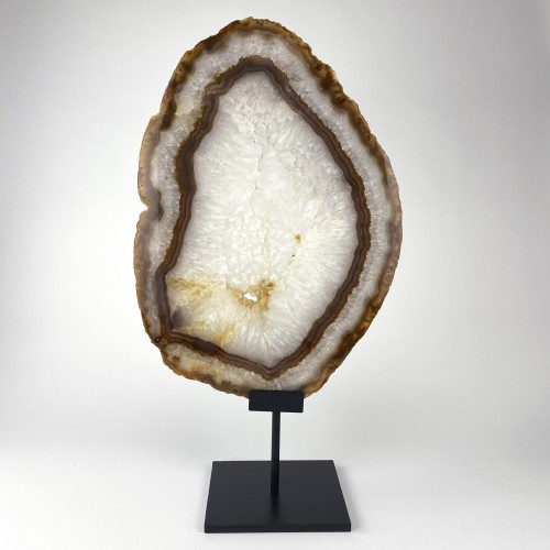 Massive Brown / Clear Agate on Brown Bronze Stand