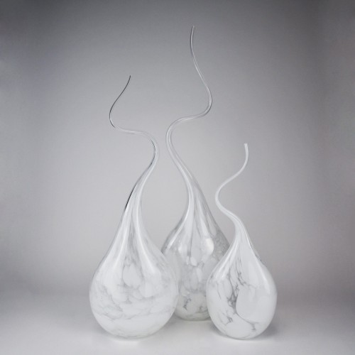 White Marbled 'Squiggle Vase'