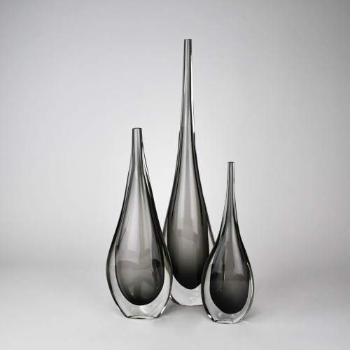 Set of 3 Lenny Vases in Grey
