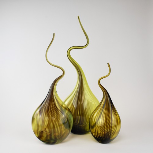 Olive Green 'Squiggle Vases'