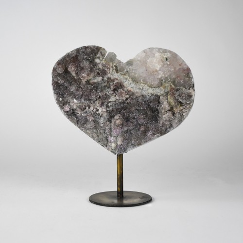 Heart Shaped Mineral on Antique Brass Stand