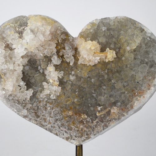 Heart Shaped Mineral on Antique Brass Stand