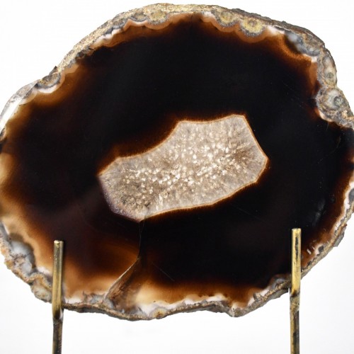 Small Black Agate on Antique Brass Stand