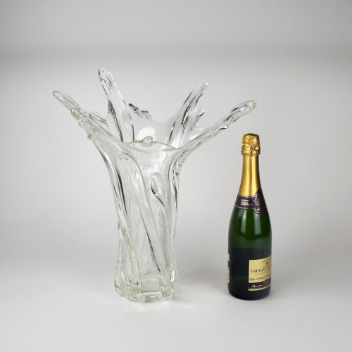 Large Clear Glass Splash Vase