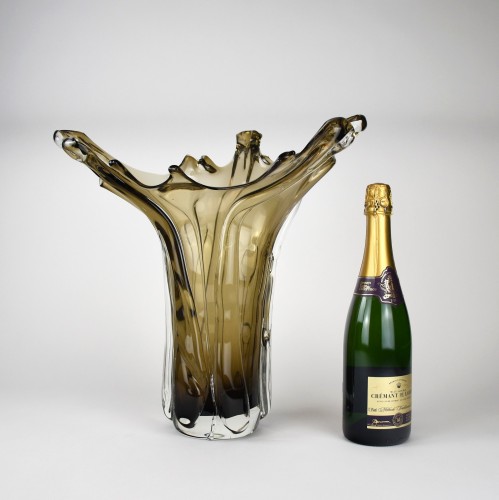 Large Brown Glass Splash Vase