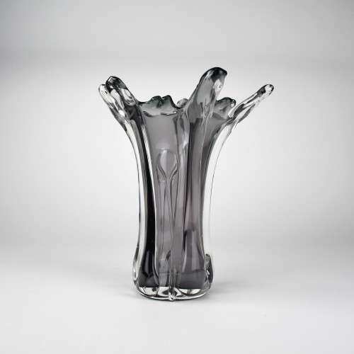 Small Grey Glass Splash Vase