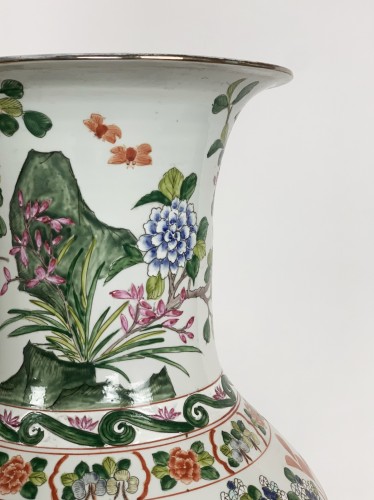 Pair Of Massive Chinese Mid 20 Century Ceramic Vases