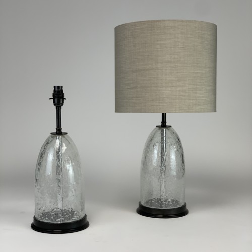 Clear Glass Bubble Lamps On Brown Bronze Base (small)