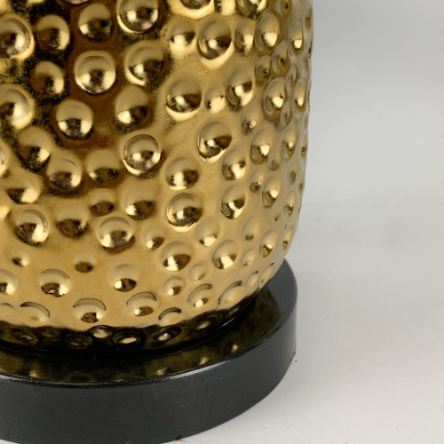 Pair Of Textured Gold lamps On Antique brass Bases