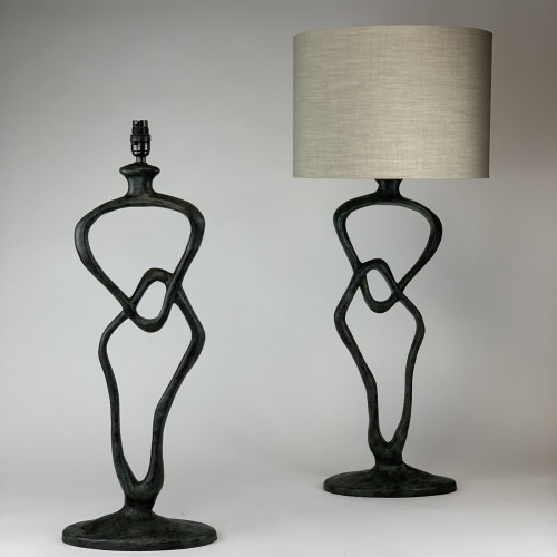 Pair Of "Links" Verdigris Lamps