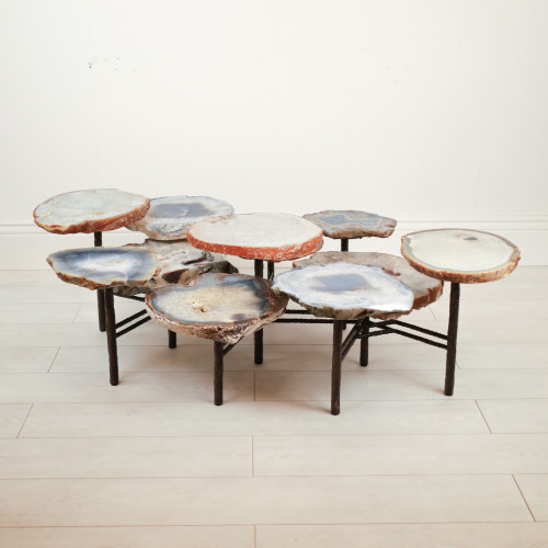 Rough Edged Agate Disc Coffee Table (T7523)