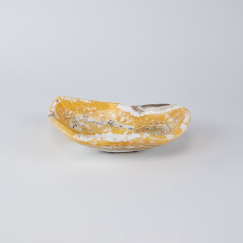 Medium Amber Coloured Onyx Bowl (T7669)