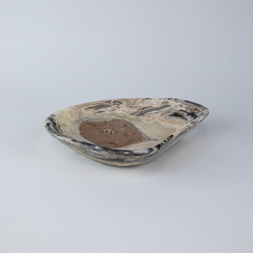 Medium Grey Coloured Onyx Bowl (T7677)