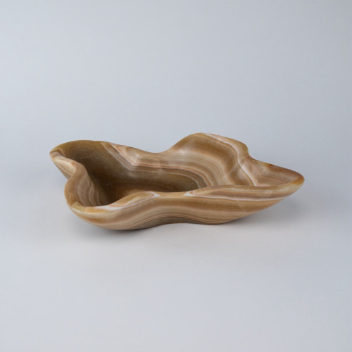 Large Caramel Coloured Onyx Bowl (T7686)