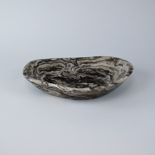 Large Grey Coloured Onyx Bowl (T7689)