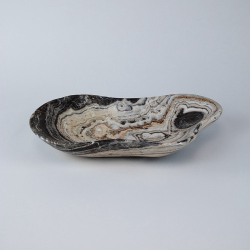 Large Grey Coloured Onyx Bowl (T7690)