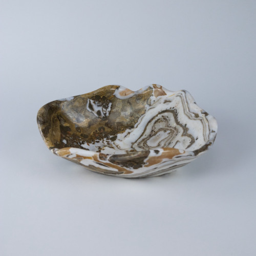 Large White Coloured Onyx Bowl (T7692)