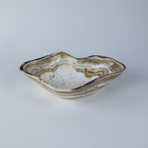 Large White Coloured Onyx Bowl (T7693)