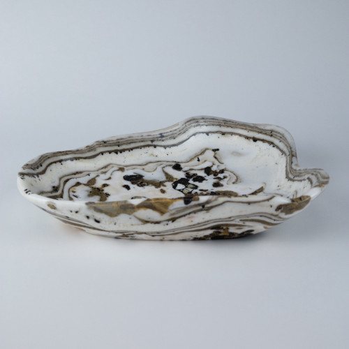 Extra Large White Coloured Onyx Bowl (T7712)