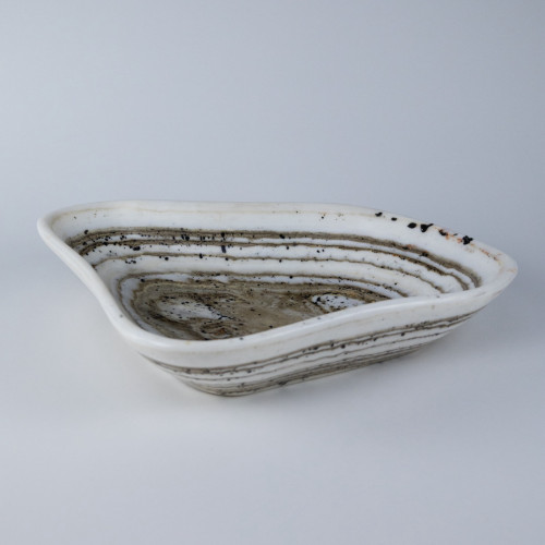 Extra Large White Coloured Onyx Bowl (T7713)