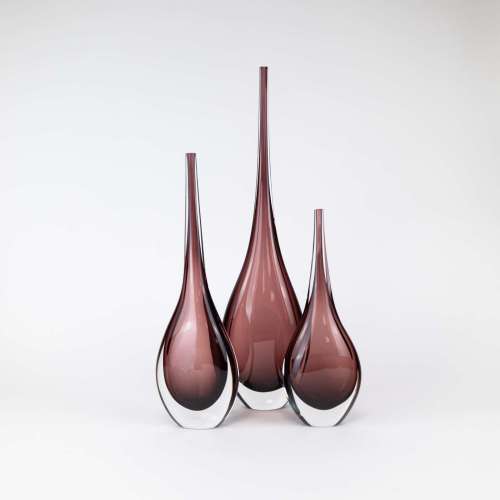 Set Of Three Purple Coloured 'Lenny' Vases (T7741)