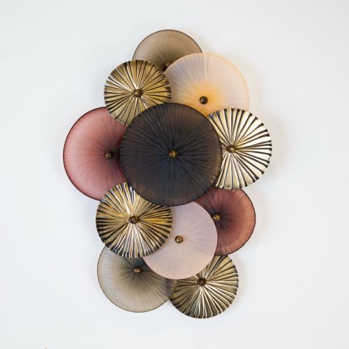 Large Single Glass and Brass 'Disc' Wall Light (T8027)
