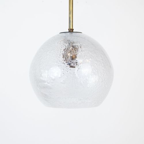 Small White Bubble Glass Pendant Hanging Light With Antique Brass Metal Finish (T8034)