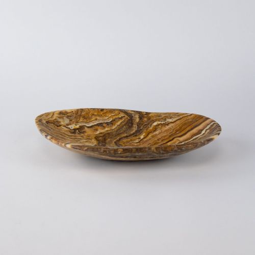 Large Brown Coloured Onyx Bowl (T8255)
