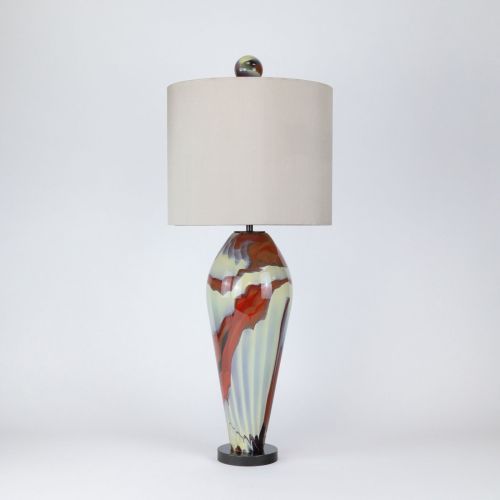 Single Unique Glass ‘Balloon’ Lamp On Brown Bronze Base (T8410)