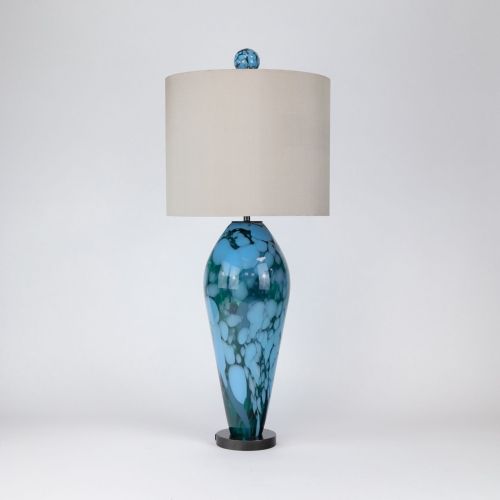 Single Unique Glass ‘Balloon’ Lamp On Brown Bronze Base (T8411)
